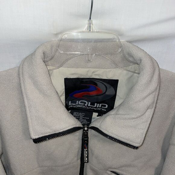 Liquid Snowboarding Men’s Fleece Jacket Size Large Beige Outdoors Athleisure - Picture 3 of 12